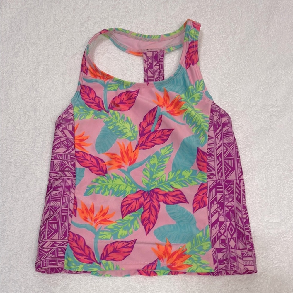 Cat & Jack Vibrant Tropical Print Tank Top Size 8 EUC